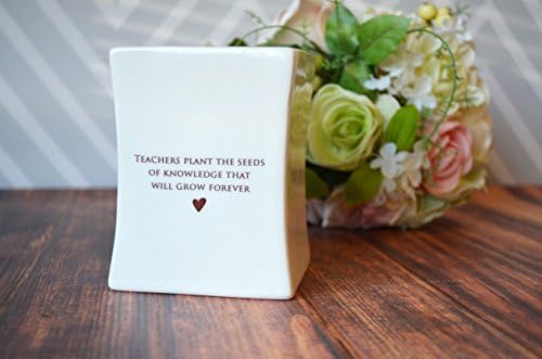 Unique Teacher Gift - Teachers plant the seeds of knowledge that will grow forever. - Square Vase
