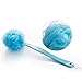Long Handle Bath Shower Body Brush with Super Soft Mesh Back Scrubber Loofah Sponge Large Head (Blue)