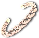 Solid Men's Cuff Chain Copper Bracelet with Brass Ends Heavy 33gm 1.15 Oz Cb23a