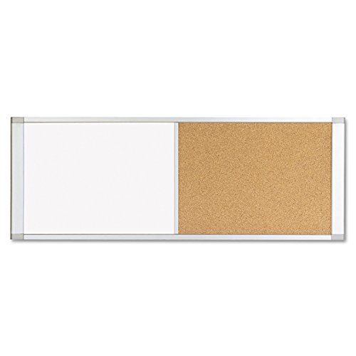 MasterVision XA42003700 Combo Cubicle Workstation Dry Erase/Cork Board, 48x18, Silver Frame