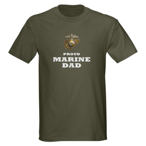 CafePress - MARINES Eagle Globe Anchor - Proud DAD Dark T-Shir - 100% Cotton T-Shirt, Crew Neck, Soft and Comfortable Classic Tee with Unique Design