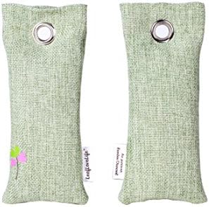 LeafLoveLife-Bamboo Charcoal Air Purifiers 2 Bags-Fragrance Free Odor Eliminator Freshener (Green)
