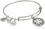 Alex and Ani Bangle Bar "Four Leaf Clover" Rafaelian Silver-Tone Expandable Bracelet
