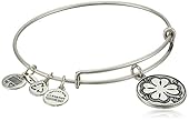 Alex and Ani Bangle Bar "Four Leaf Clover" Rafaelian Silver-Tone Expandable Bracelet