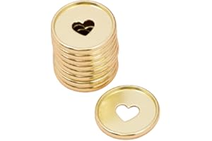 Craftelier - Metallic M Disc Rings with Die Cut Heart for Scrapbooking Binding for Planners, Agendas, Notebooks or Albums | Pack of 9 pcs. of 35 mm - Gold Colour
