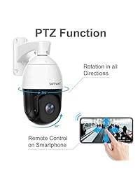 Cámara PoE, Safevant 1080P para interiores y exteriores, mini cámara de seguridad PTZ con audio, zoom óptico 4X, fijación automática, cámara IP IP66 con visión nocturna de 100 pies