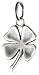 Amazon Collection Sterling Silver Oxidized Four Leaf Clover Charm