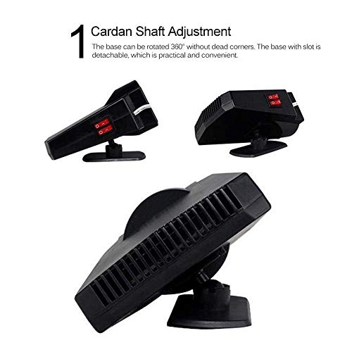 Portable Car 12V-200W High Power Car Ceramic Heater Cooling Fan, Fast Heating Quickly Defrosts Defogger Ceramic Car Vehicle Auto Automobile Cooling Fan Defroster Demister Witout Noise