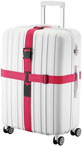 TRANVERS Cross Luggage Straps For Suitcase Plus Luggage ID Slot Heavy Duty Adjustable
