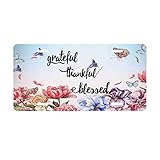 Thankful Grateful Blessed Flower License Plate