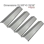 BBQ Gas Grill Heat Plate Stainless Steel Heat Shield for Grill King, Aussie, Charmglow, Brinkmann, Uniflame, Lowes Model Grill (4-pack)
