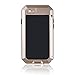iPhone 6S Case, Gorilla Glass Luxury Aluminum Alloy Protective Metal Extreme Shockproof Military Bumper Heavy Duty Cover Shell Case Skin Protector for Apple iPhone 6 6S (Gold)