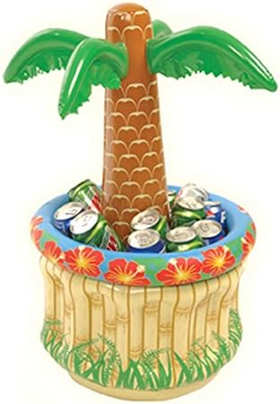 Tropical Inflatable Palm Tree Table Top Cooler, Holds 24 Cans, 2 feet Tall