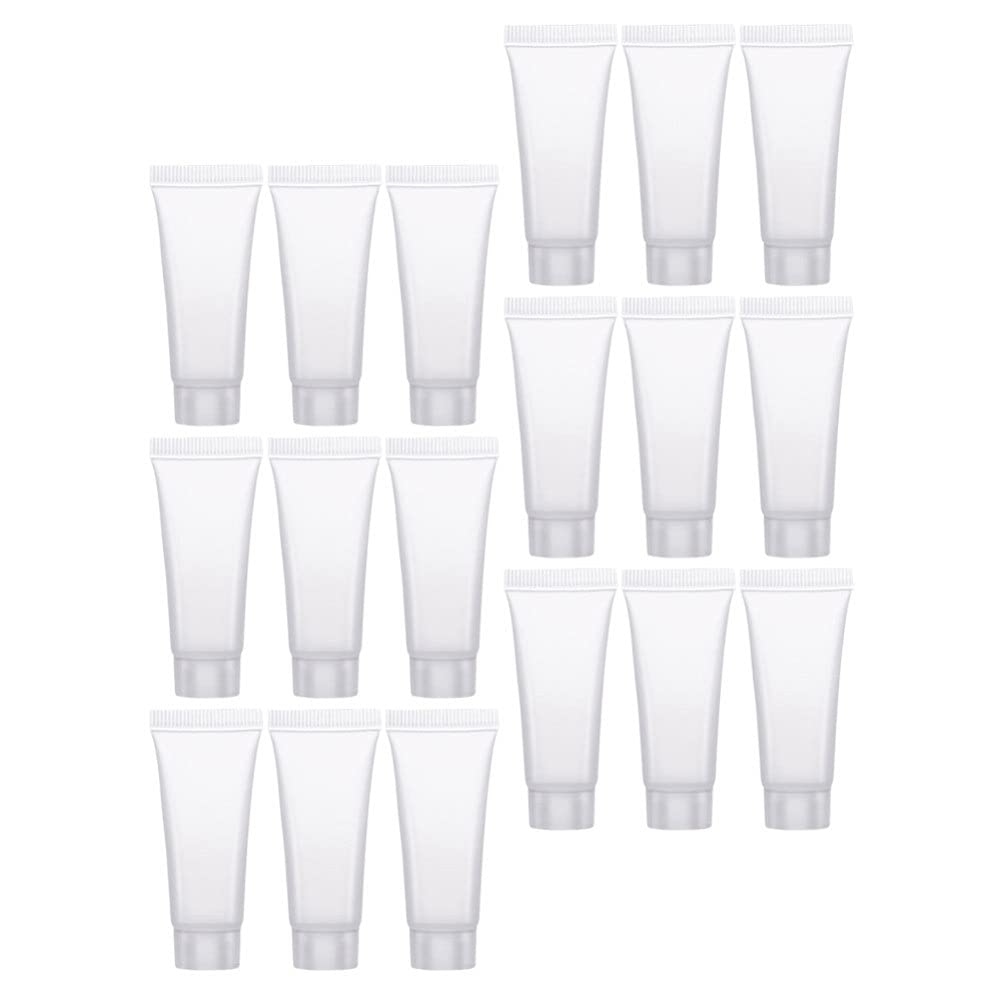 minkissy 40Pcs Clear Empty Tubes Refillable Facial Cleanser Cream Cosmetic Containers Soft Makeup Sample Squeeze Bottle Vial for Travel DIY Project, White, m