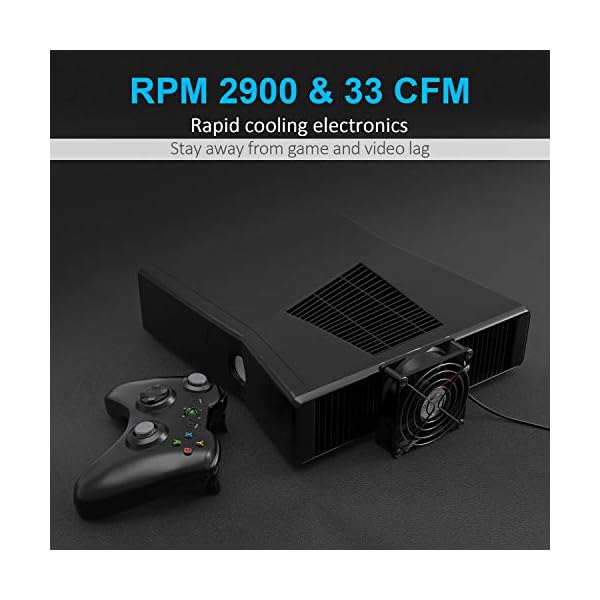 ELUTENG-80mm-Fan-with-LMH-3-Level-Speed-Switch-Metal-AC-Adapter-Fan-Cooling-Radiator-2900-RPM-Portable-AC-Adapter-Powered-Desktop-Fan-for-LaptopTV-BoxAV-cabintPS4-Black ELUTENG 80mm Fan with L/M/H 3 Level Speed Switch Metal AC Adapter Fan Cooling Radiator 2900 RPM Portable AC Adapter…