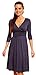 Zeta Ville Women's V Neck 3/4 Sleeve Casual Jersey Dress 282z Blue Grey 14