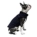 Gooby Fleece Vest Dog Sweater - Navy, Small - Warm Pullover Fleece Dog Jacket with O-Ring Leash for Small to Medium Dogs