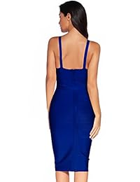 Meilun Vestido de fiesta con cuello en V y tirantes de longitud media para mujer