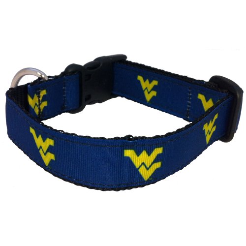 NCAA West Virginia Mountaineers Dog Collar (Team Color, Small) - Thumbnail 4