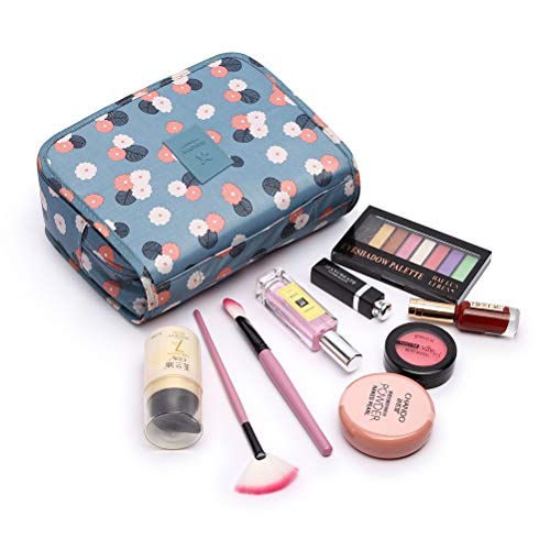 HaloVa Toiletry Bag Multifunction Cosmetic Bag Portable Makeup Pouch Waterproof Travel Hanging Organizer Bag for Women Girls, Blue Flowers HaloVa Toiletry Bag Multifunction Cosmetic Bag Portable Makeup Pouch Waterproof Travel Hanging Organizer Bag for Women Girls, Blue Flowers