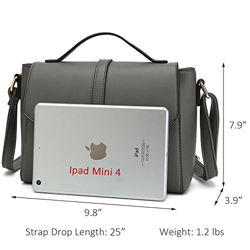 Ladies Designer Purses Cross Body Handbags Trendy Bags for Women Shoulder Bags (Grey) - Thumbnail 3