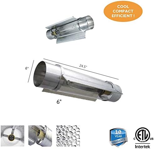 6" inch Air Cooled Cool Tube Wing Reflector Hood For HPS MH Grow Light Tent