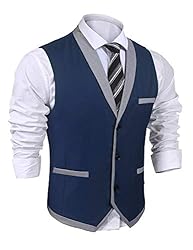 COOFANDY Men's Formal Jacket Suit Vest V-Neck
