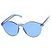 zeroUV One Piece PC Lens Rimless Ultra-Bold Colorful Mono Block Sunglasses 60mm (Blue)