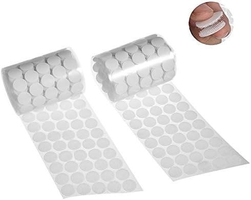 Damene 1000pcs 3/4" Diameter Velcro Sticky Back Coins Hook &amp; Loop Adhesive Tapes White