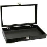 FindingKing Black Jewelry Travel Showcase Display Glass Lid Case (Kitchen)