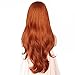 QD-Udreamy Trendy Fashion Natural Long Wavy Auburn Brown Color Synthetic Half Hand Tied Heat Resistant Lace Front Wigs 24 Inch