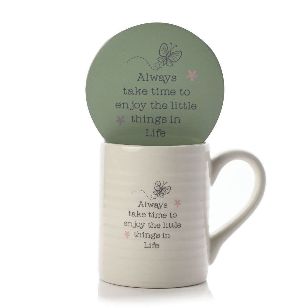 Widdop Take Time to Enjoy Gift Set Mug & Coaster in A Gift Box Love Life Range Gifts LL448