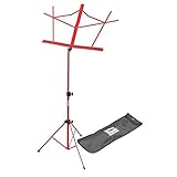 On Stage SM7122RB Compact Sheet Music Stand with Bag, Red