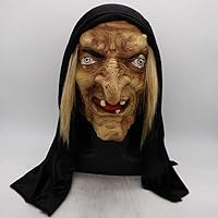 ZDNALS Halloween Witch Mask Head Cover Movie Horror Mask Funny Props Haunted House Masquerade Props