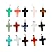 Assorted Cross Shape Healing Chakra Beads Crystal Rock Stone Pendants for Necklace Jewelry Making (50pcs)