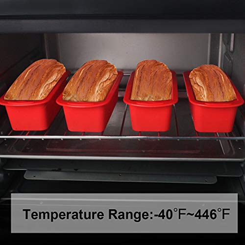 4 Pack Silicone Mini Loaf Pans SILIVO NonStick Mini Loaf Baking Pans