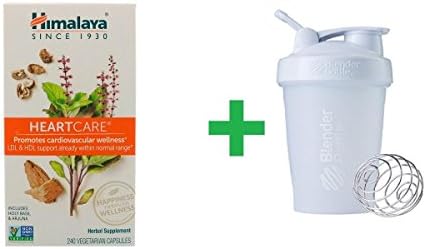 Himalaya, HeartCare, 240 Vegetarian Capsules(1 PCS)+ Assorted Sundesa, BlenderBottle, Classic with Loop, 20 oz
