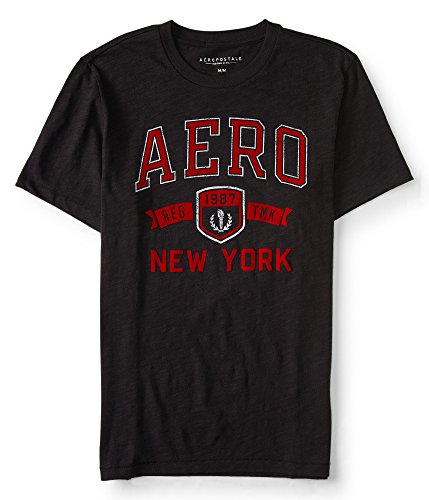 Aeropostale Men's Aero New York Logo Graphic T Shirt L Black