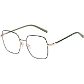 Shiratori Classic woman's metal big face nerd glasses frame Clear lenses