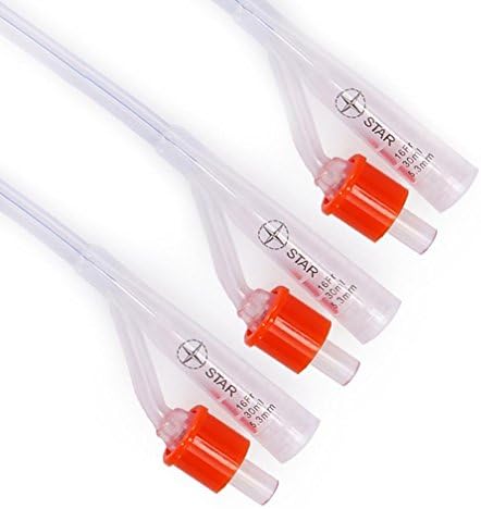 WAOBE Urinary Catheters - Medical Disposable Soft Silicone Sterile Latex Double Chamber Type Elderly Incontinence 1 Sticks