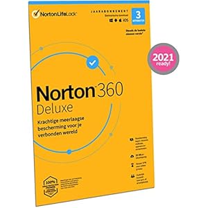 Norton 360 Deluxe 2022, antivirussoftware, internetbeveiliging, 3 Apparaten, 1 Jaar, Secure VPN en Password Manager, PCs…