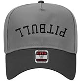 PITBULL Snapback Hat – Embroidered Inverted Logo, Adjustable Fit Baseball Cap for Men & Women, Classic Streetwear Style Grey