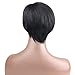 Dreambeauty Short Natural Full Wig 100 Brazilian Human Hair Silk Straight Short Wigs for African Amercian Black Women 1b/99J