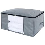 Lifewit Large Clothes Storage Bag for Comforters, Blankets, Bedding, Pillow, Breathable Foldable Closet Organizer with Clear Window