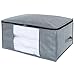 Lifewit 100L Large Capacity Under Bed Storage Bag with Clear Window for Comforters, Blankets, Bedding, Duvets, Clothes, Quilts, Pillows, Sweaters, Grey
