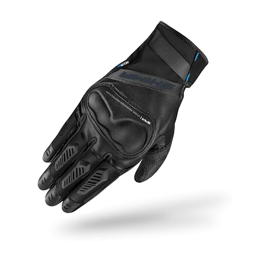 SHIMA HERO GLV Motorbike Gloves Women Leather Short All-Year Biker Armoured Protectors Motorcycle Waterproof Reinforced Touchscreen Motorsport Glove Racing Motorbikes (Womens, Waterproof Black, XL)