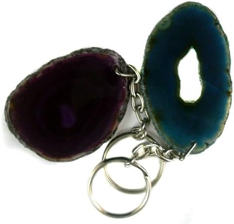KEYCHAIN - Brazilian Agate Slice (2 pieces)