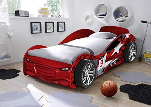 Children's Novelty Twin Turbo Racing Car Bed - Red or Blue(Red)
