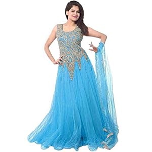Florence Women’s net Gown (GC003-New_Sky Blue_One Size)
