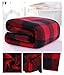 Simplicity Winter Warm Red and Black Buffalo Plaid Patterned Decorative Super Soft Twin Woven Fleece Couch Throw Blanket